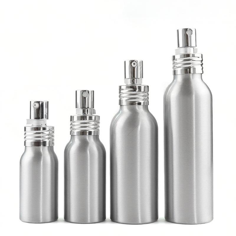 30ml 50ml 100ml 150ml 250ml 500ml Silver Aluminum Spray Bottles with Cap Atomizer Shampoo Pump/Spray Bottle 1oz 3oz 4oz 5oz 8oz - A256