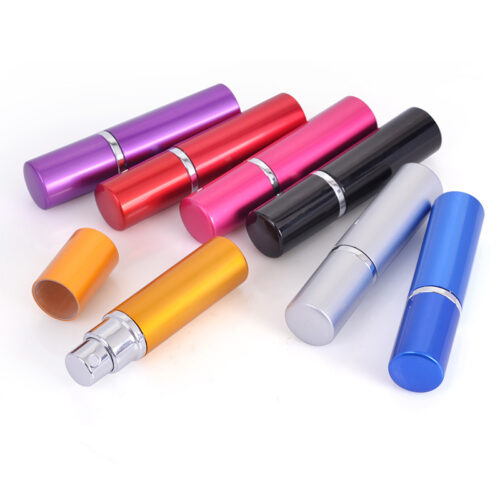 Wholesale Portable Travel Perfume Packaging Refillable Round Empty Perfume Bottle 10ml Glass Metal Aluminium Bottle - AG010