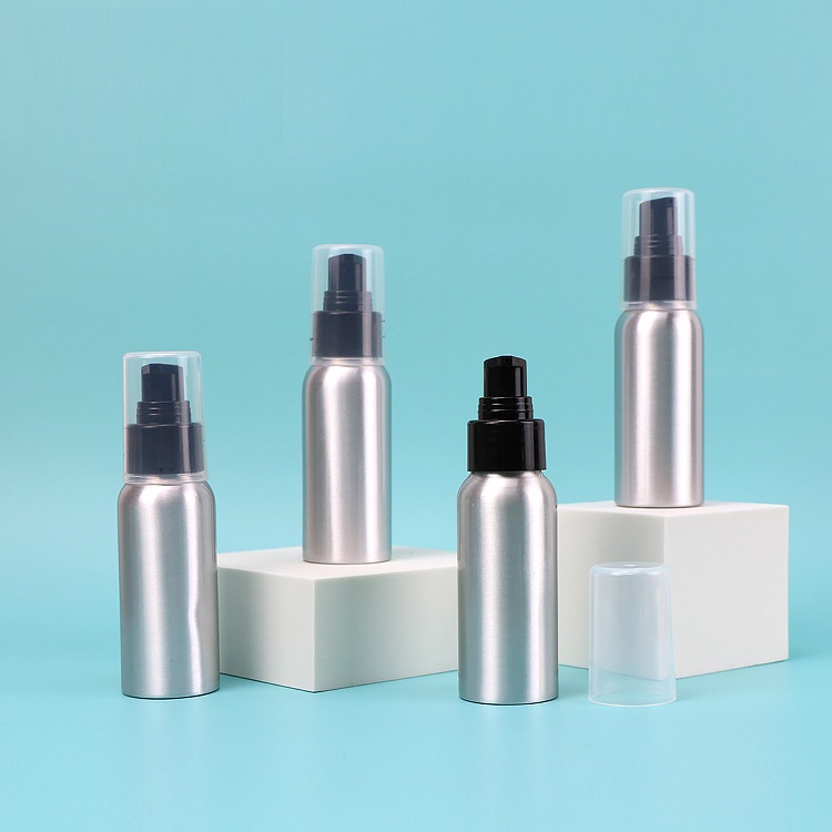 Custom Round Empty Metal Aluminum Cosmetics Spray Pump Bottle 30ml 50ml 100ml 120ml 200ml 500ml - ALB100 - Image 4