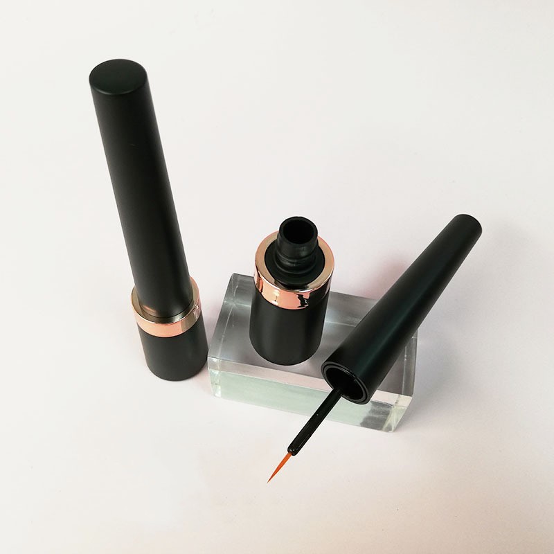 Factory Liquid Eyeliner Bottle 8ml Black With Rose Gold False Eyelash Expansion Glue Packaging Thin Tip Hot Stamping Printing - EL1746