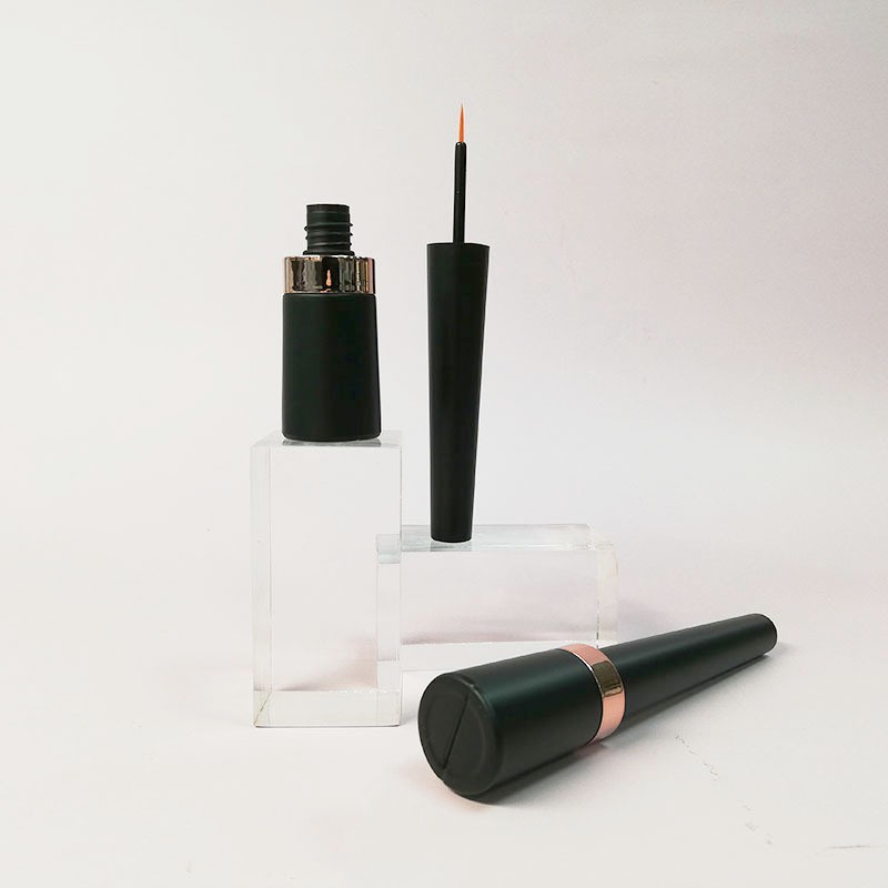Factory Liquid Eyeliner Bottle 8ml Black With Rose Gold False Eyelash Expansion Glue Packaging Thin Tip Hot Stamping Printing - EL1746 - Image 2