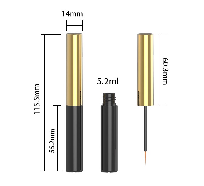 Slim Plastic Round Empty Liquid Eyeliner Mascara Eyelash Serum Growth With Micro Brush 5.2ml - ELM169 - Image 4
