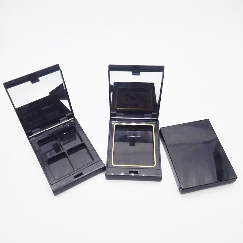Makeup Package Multi-color Eyeshadow Box Compact Black Square Plastic Four Cell 4 Colors Powder Case Eye Shadow Tray Palette - ES0904
