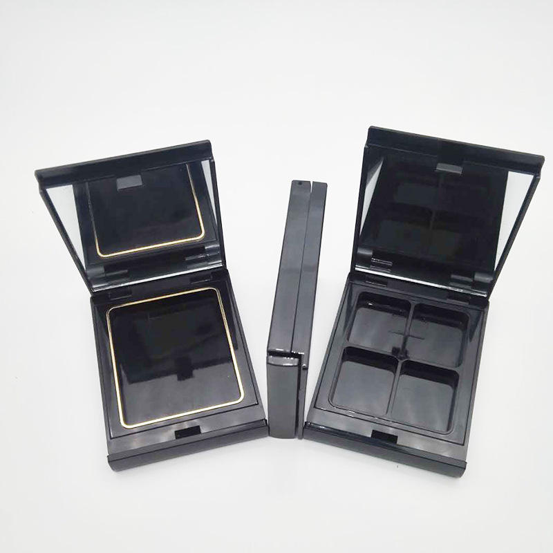 Makeup Package Multi-color Eyeshadow Box Compact Black Square Plastic Four Cell 4 Colors Powder Case Eye Shadow Tray Palette - ES0904 - Image 3