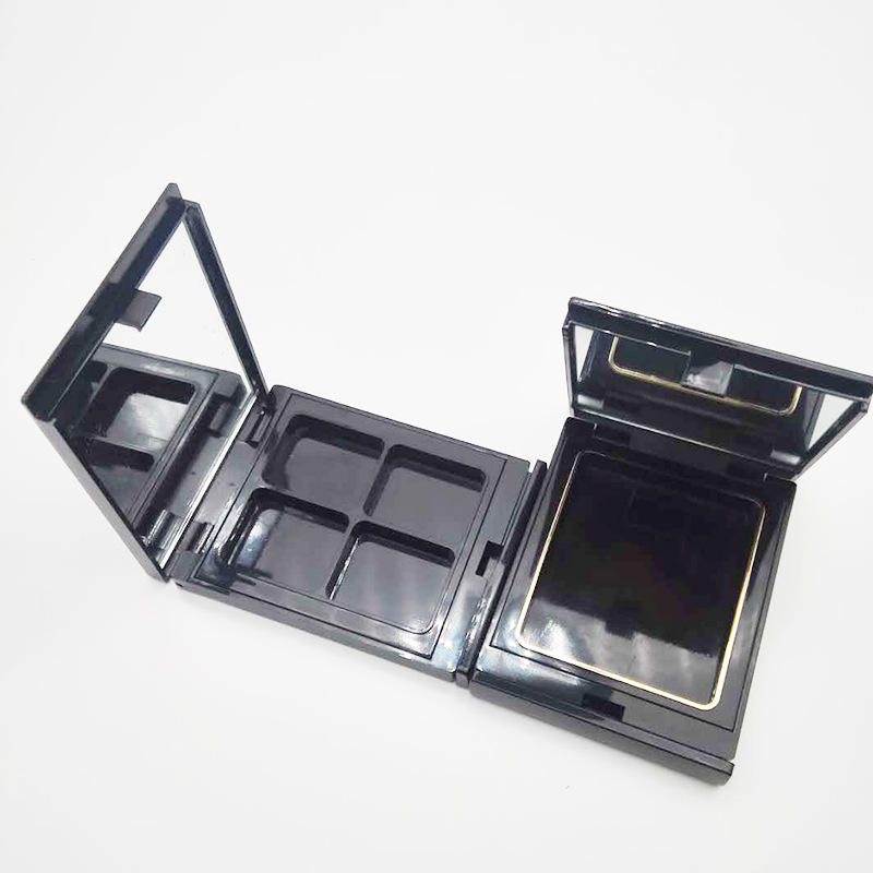Makeup Package Multi-color Eyeshadow Box Compact Black Square Plastic Four Cell 4 Colors Powder Case Eye Shadow Tray Palette - ES0904 - Image 4