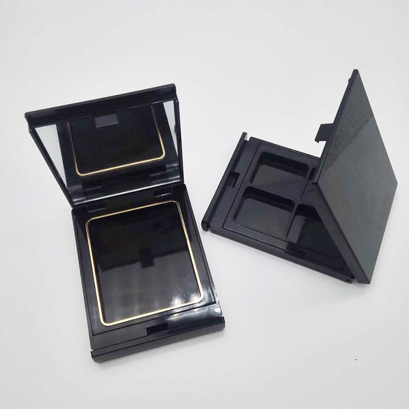 Makeup Package Multi-color Eyeshadow Box Compact Black Square Plastic Four Cell 4 Colors Powder Case Eye Shadow Tray Palette - ES0904 - Image 5