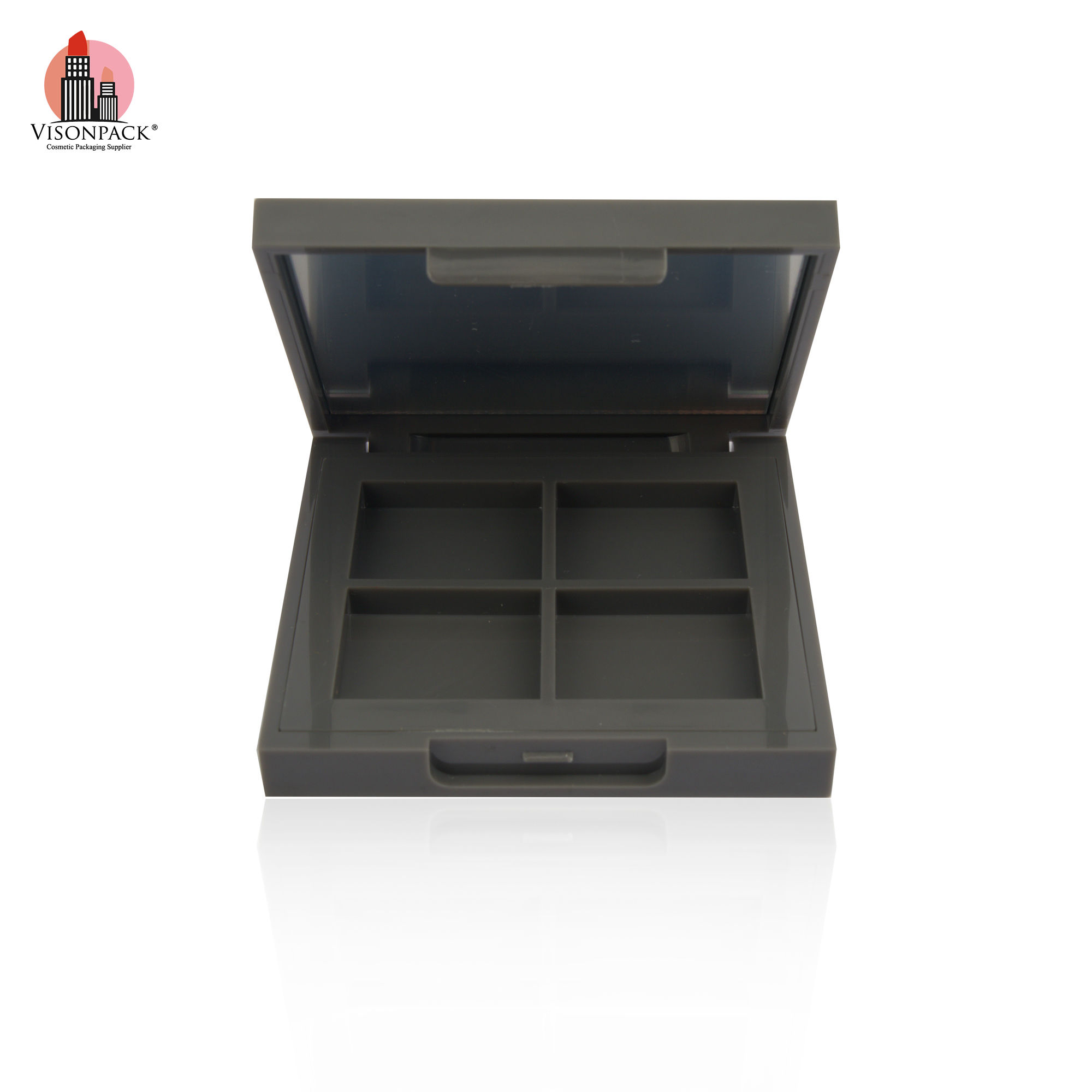 Wholesale Empty Makeup Square 2 Colors Bronzer Highlighter 4 Colors Eye Shadow Palette Case With Mirror - ES090/ES091 - Image 2