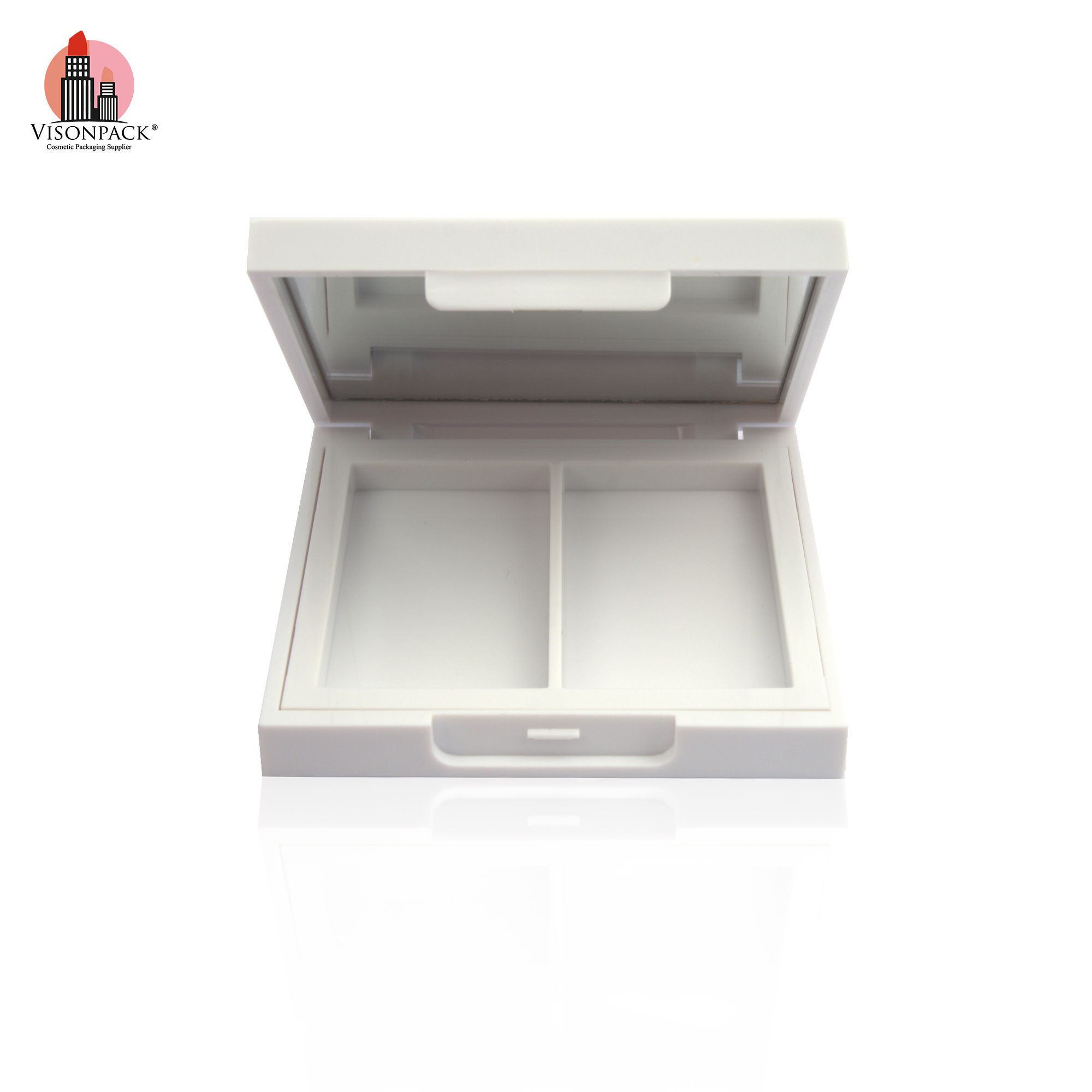 Wholesale Empty Makeup Square 2 Colors Bronzer Highlighter 4 Colors Eye Shadow Palette Case With Mirror - ES090/ES091 - Image 4