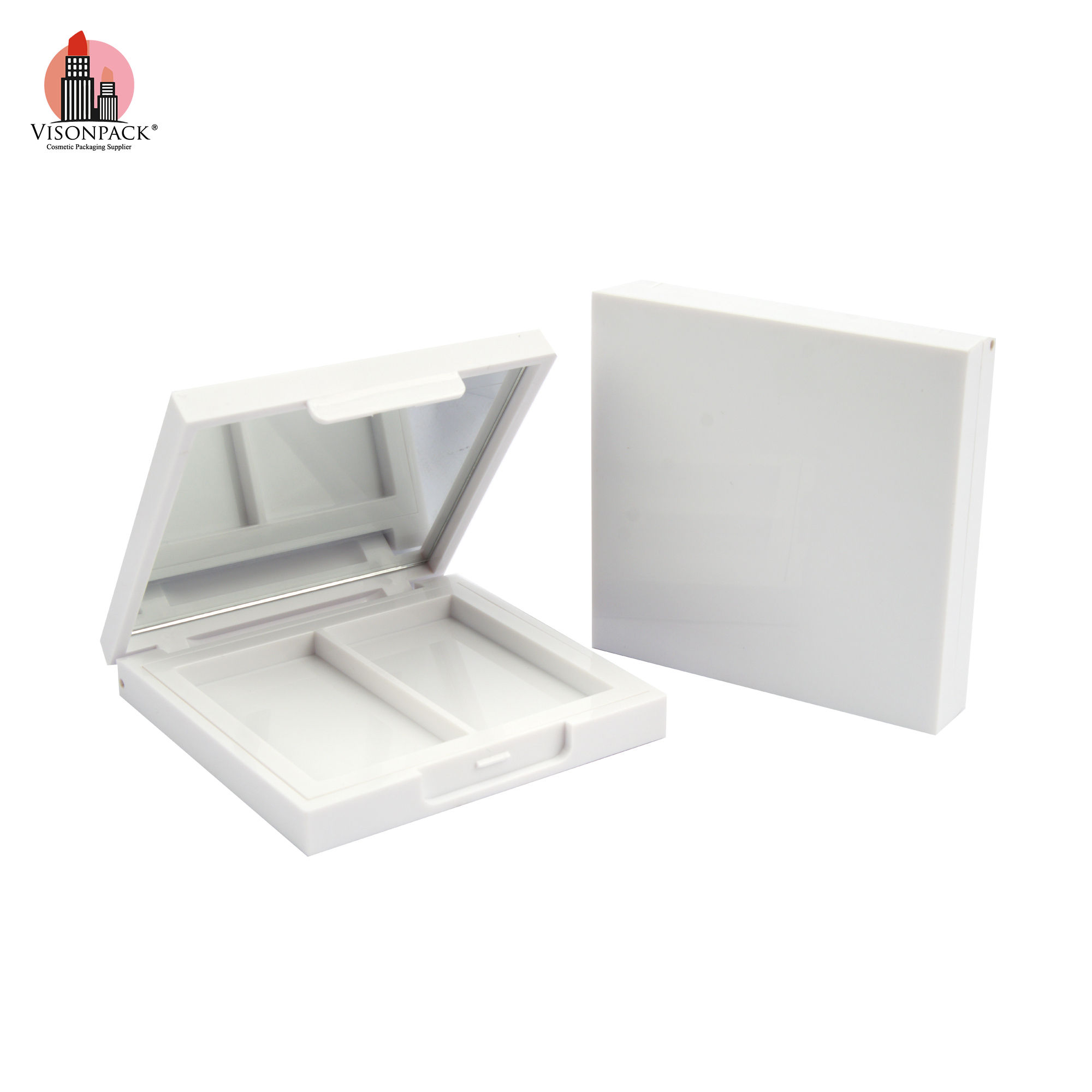 Wholesale Empty Makeup Square 2 Colors Bronzer Highlighter 4 Colors Eye Shadow Palette Case With Mirror - ES090/ES091 - Image 5