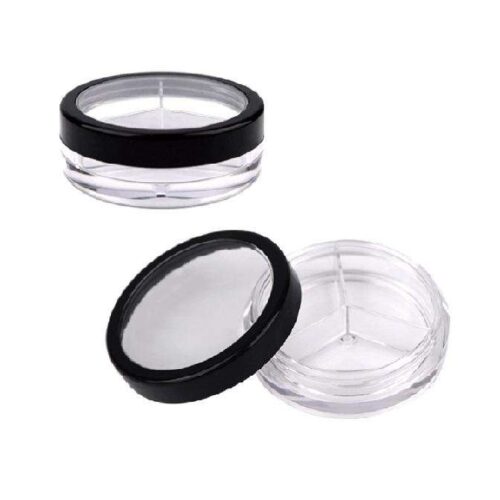 Cosmetic Plastic Transparent Cover Top Round Empty 3 in 1 Eye Shadow Concealer Case Packaging - ES127