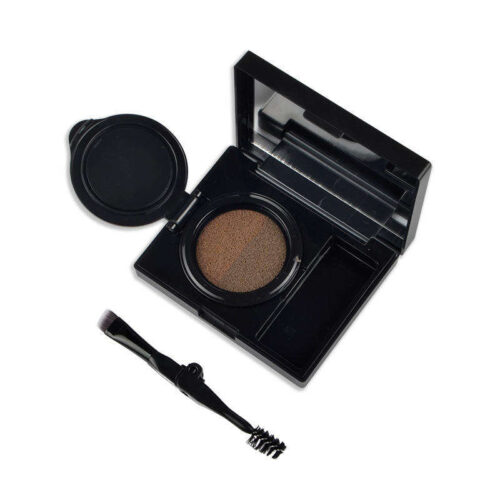 Plastic Cosmetic Packaging Square Eye Shadow Compact Mirror Black Makeup Box Eyebrow Powder Palette Set Air Cushion Case Brush - ES1371