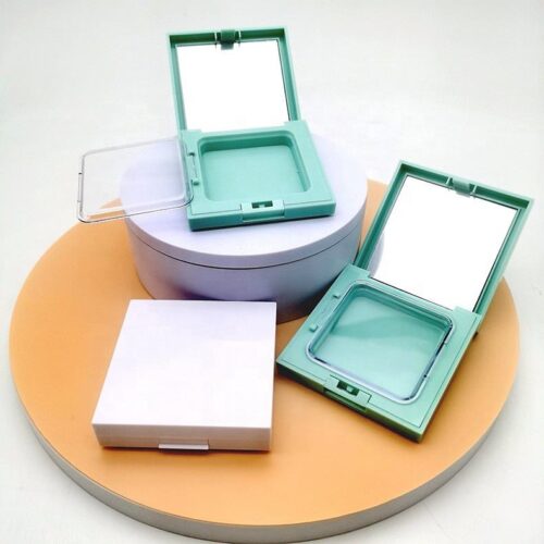 15g Square Compact Powder Box Empty Case Highlighter Foundation Blush Eyeshadow Packaging Facial Oil Absorbing Sheets Mirror Box - ES1910