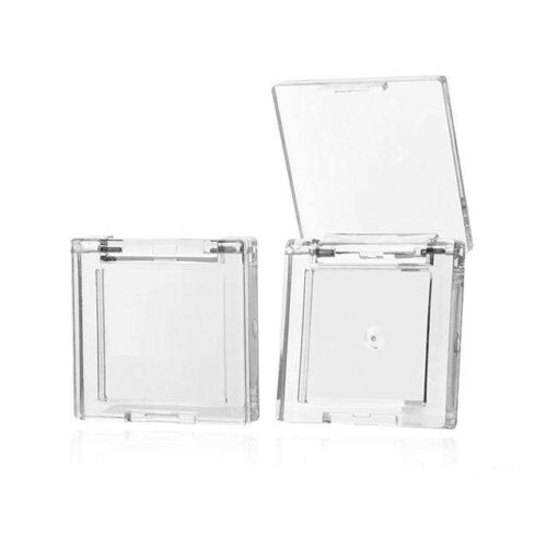 Private Label Empty Single Color Transparent Square Compact Eye Shadow Packaging Blush Case - ES504/505/506