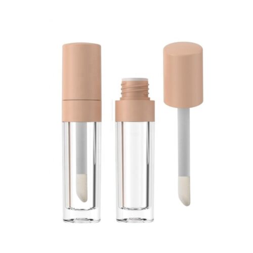 Custom Color 5ml 7.5ml Round Empty Plastic Blush Liquid Foundation Concealer Tube Packaging With Big Brush Wand - F006/F007