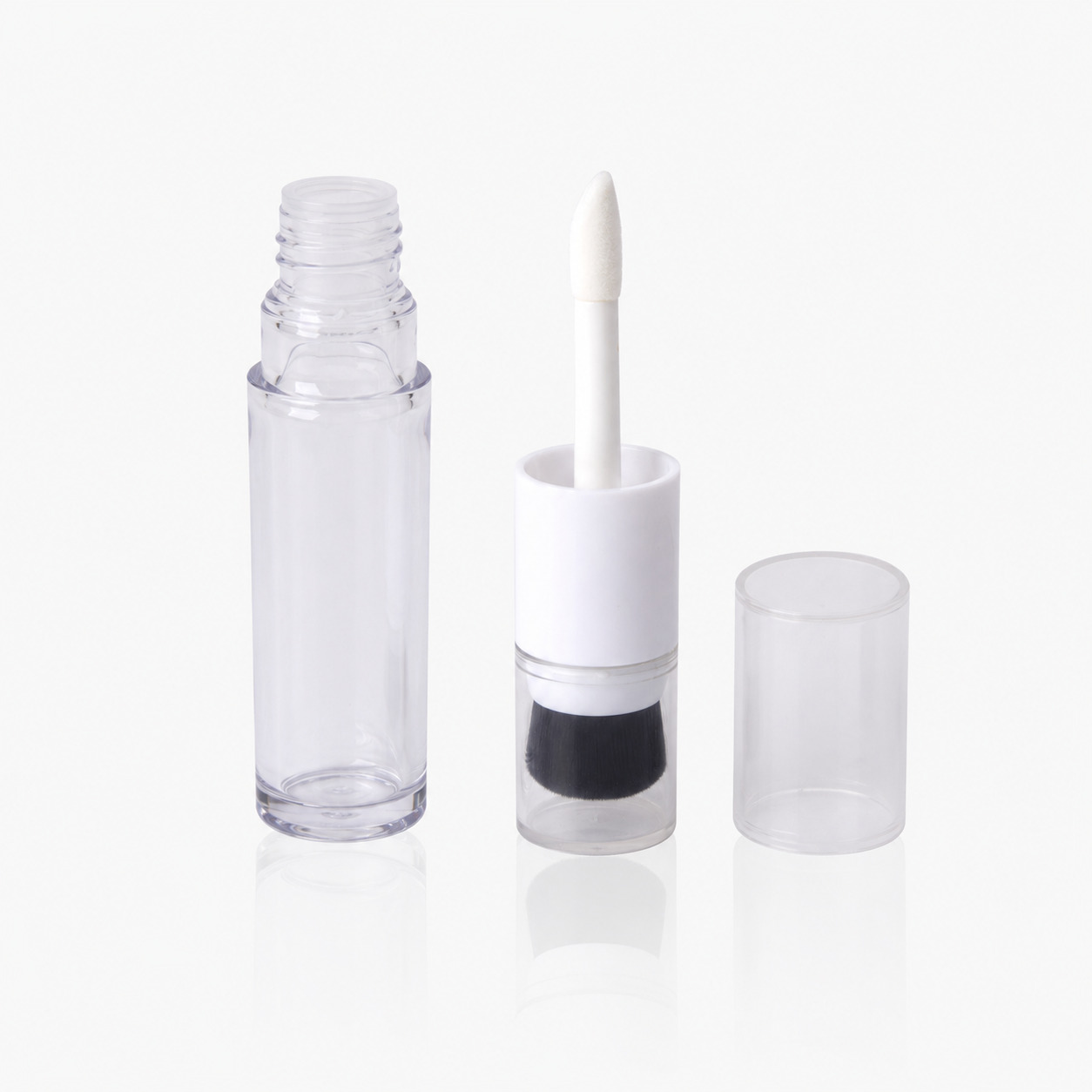 Custom Plastic 10ml Round Empty Liquid Foundation Blush Concealer Container Packaging With Brush - F010 - Image 2