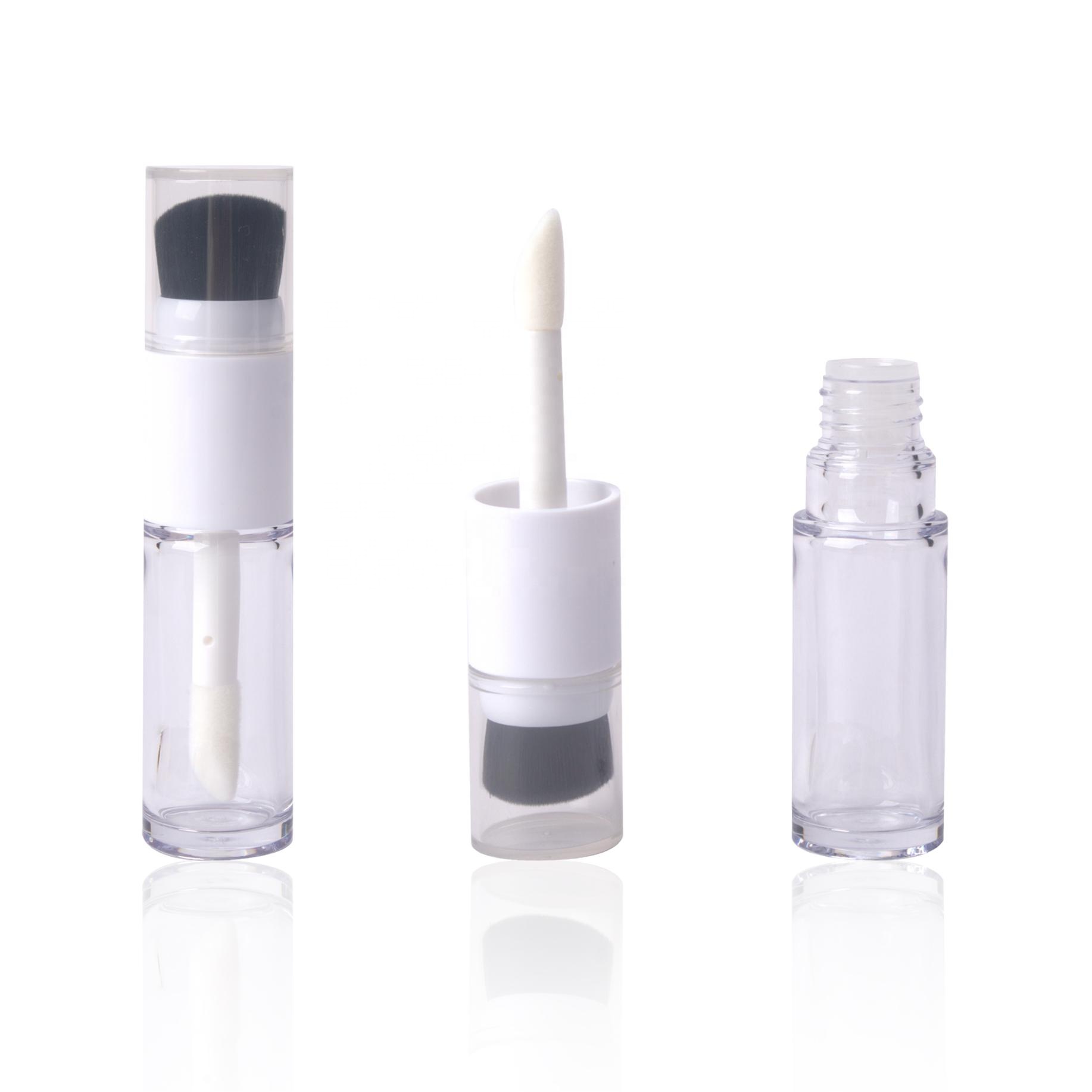 Custom Plastic 10ml Round Empty Liquid Foundation Blush Concealer Container Packaging With Brush - F010