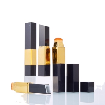 Gold Black Square Foundation Stick Container Double Head With Foundation Brush Lipsick Tube Highlight Stick Empty Makeup Package - F1202