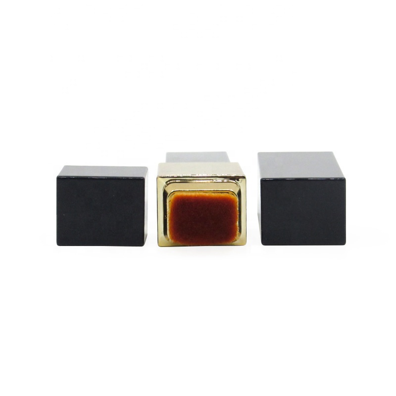 Gold Black Square Foundation Stick Container Double Head With Foundation Brush Lipsick Tube Highlight Stick Empty Makeup Package - F1202 - Image 5