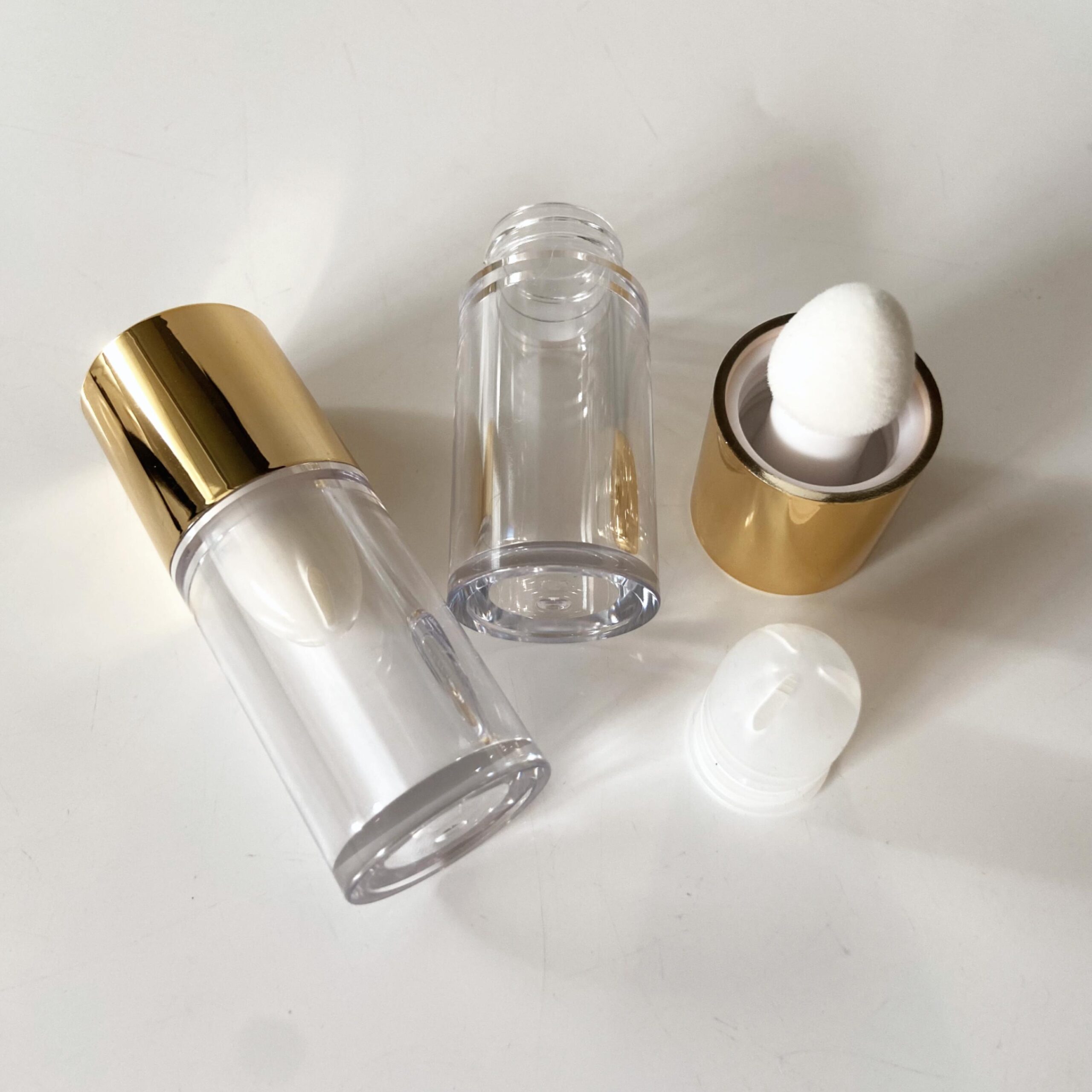Custom Round Shape Empty Liquid Highlighter Concealer Blush Container Bottle With Sponge - F301 - Image 2
