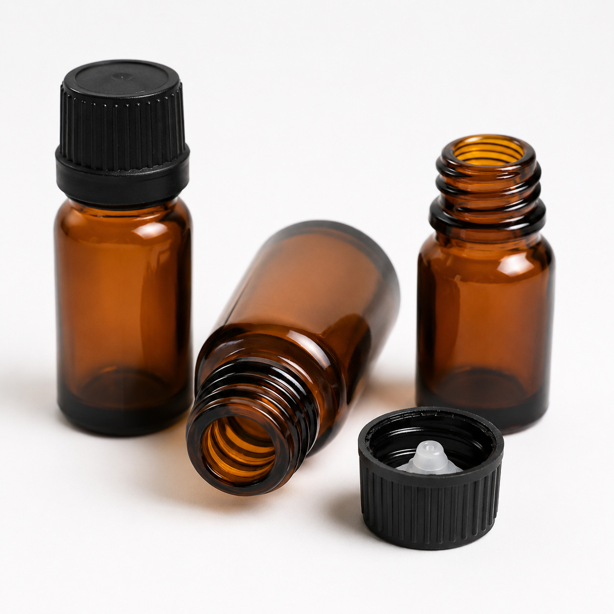 5ml 10ml 30ml 50ml Amber Essential Oil Glass Bottle Plug Seal Screw Cap Clear Brown Eye Serum Glass Vial Child-resistant Cap - G001 - Image 5