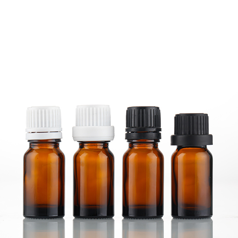 5ml 10ml 30ml 50ml Amber Essential Oil Glass Bottle Plug Seal Screw Cap Clear Brown Eye Serum Glass Vial Child-resistant Cap - G001