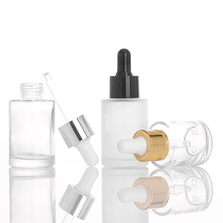 10ml 20ml 30ml 50ml Custom Empty Cosmetics Skincare Serum Glass Frosted Bottles Hair Essential Oil Dropper Bottle Luxury - GB005