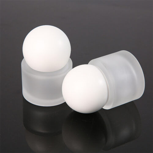 Luxury 30ml Essence Serum Lotion Bottle Liquid Foundation Pump Bottle Ball Lid Pressing Round Glass Bottle Silk Screen Printing - GB06H