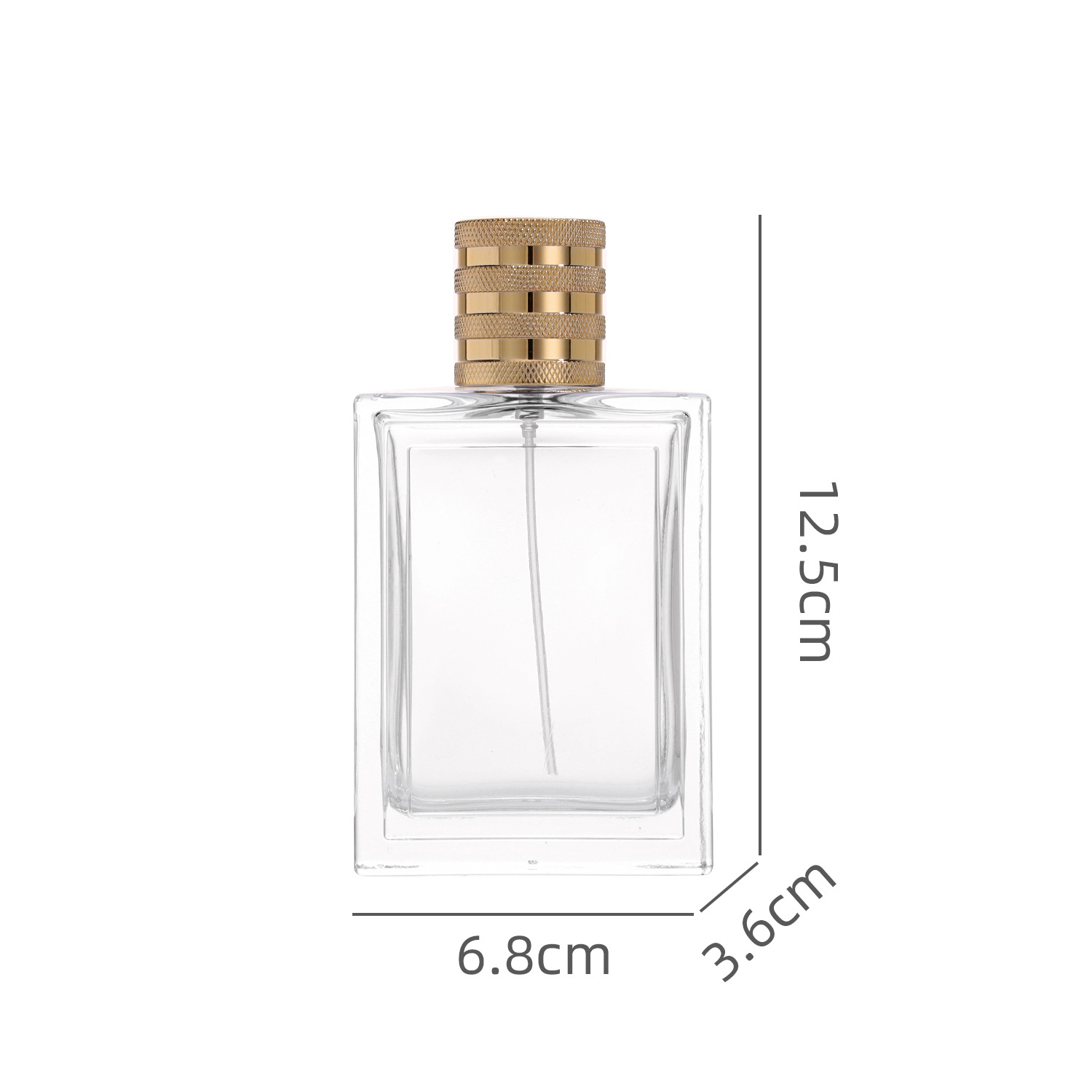 High Quality Empty Square Perfume Bottle 30ml 50ml 100ml Clear Spray Glass Bottle with Collar and Pump Cap Logo Printing Labels - GB23SX - Image 5