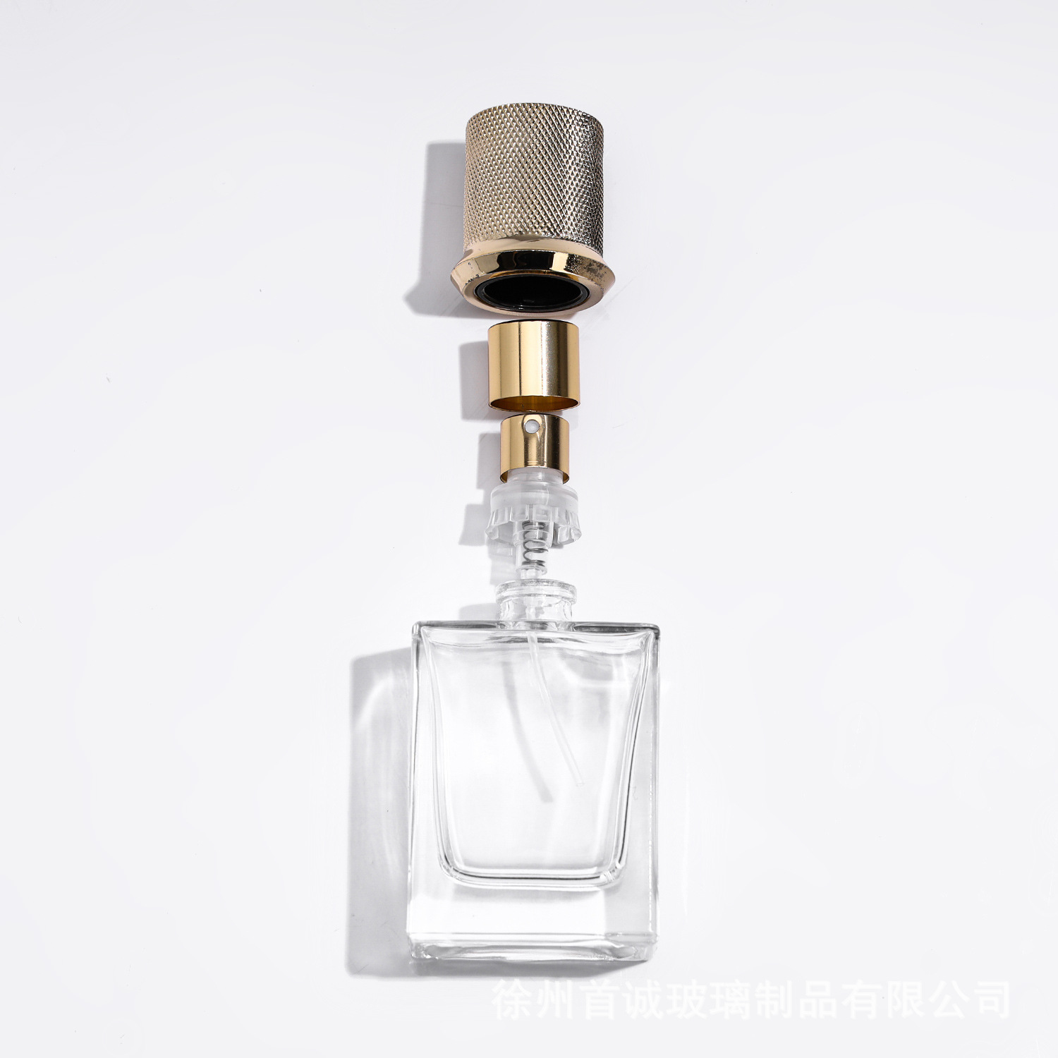 High Quality Empty Square Perfume Bottle 30ml 50ml 100ml Clear Spray Glass Bottle with Collar and Pump Cap Logo Printing Labels - GB23SX - Image 2