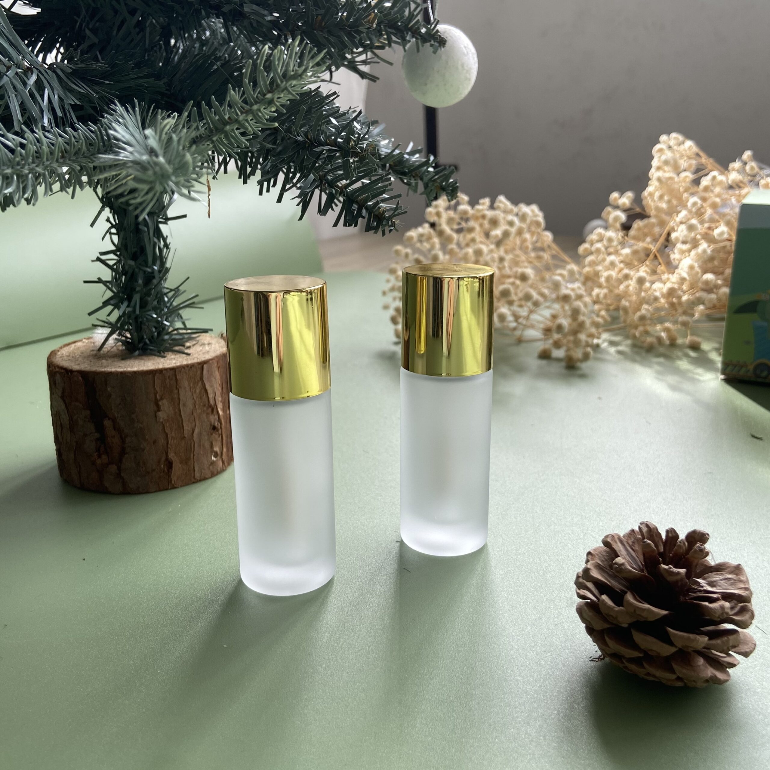 New Arrival Round Cylinder 20ml 30ml Liquid Blush Foundation Glass Bottle With Big Brush Applicator - GBS100 - Image 4
