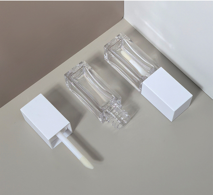 Custom Logo 9ml 10ml Plastic Square Lip Oil Tube Liquid Lipstick Glass Vial Empty Lip Gloss Concealer Container Big Applicator - LG1356 - Image 3