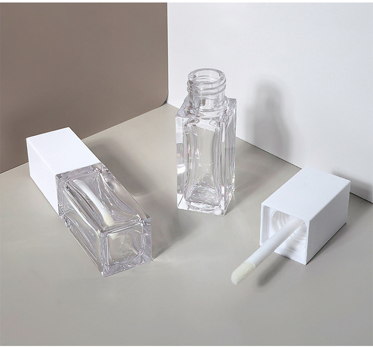 Custom Logo 9ml 10ml Plastic Square Lip Oil Tube Liquid Lipstick Glass Vial Empty Lip Gloss Concealer Container Big Applicator - LG1356 - Image 2