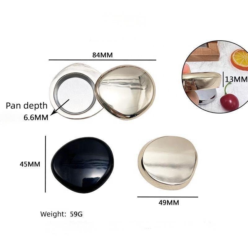 Custom Logo Zinc Alloy Metal Lip Cream Box Rotating Cap Magnetic Blush Case Eyeshadow Palette Refillable Aluminum Pan Inner Tray - DA119 - Image 2