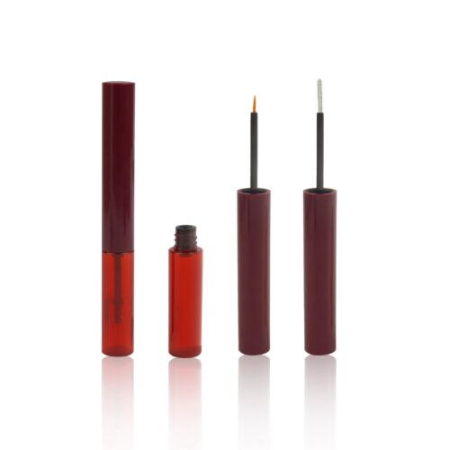 5ml Mini Slim Round Empty Lip Gloss Eyelash Growth Serum Mascara Tubes Liquid Eyeliner Container Packaging With Mirco Brush - ELM133/ELG085
