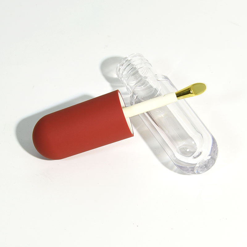 New 5ml Capsule Shape Lip Gloss Tube Luxury Metal Applicator Doe Foot Brush Round Lip Glaze Liptint Bottle Transparent Base - LG1709 - Image 2