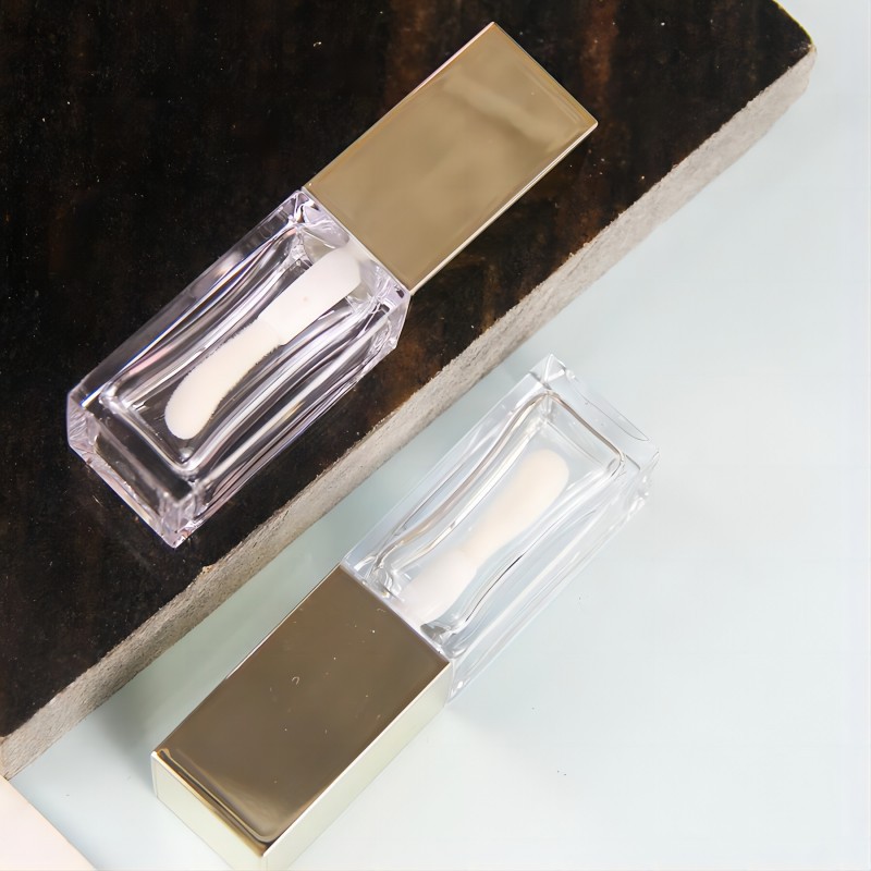 Custom Logo 9ml 10ml Plastic Square Lip Oil Tube Liquid Lipstick Glass Vial Empty Lip Gloss Concealer Container Big Applicator - LG1356 - Image 5