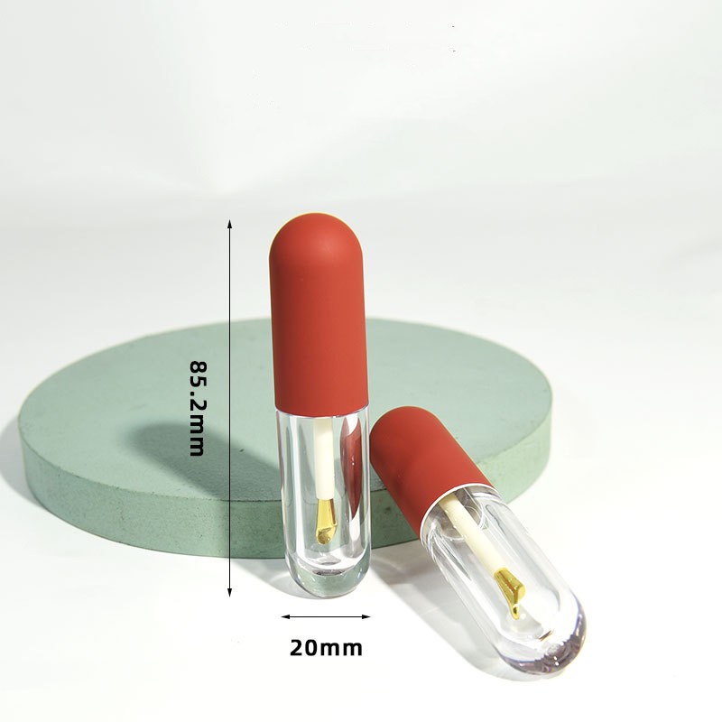 New 5ml Capsule Shape Lip Gloss Tube Luxury Metal Applicator Doe Foot Brush Round Lip Glaze Liptint Bottle Transparent Base - LG1709 - Image 5