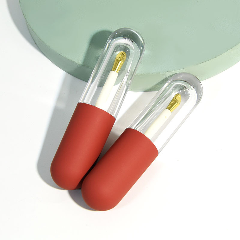 New 5ml Capsule Shape Lip Gloss Tube Luxury Metal Applicator Doe Foot Brush Round Lip Glaze Liptint Bottle Transparent Base - LG1709 - Image 3
