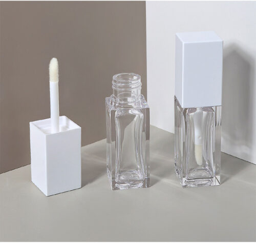 Custom Logo 9ml 10ml Plastic Square Lip Oil Tube Liquid Lipstick Glass Vial Empty Lip Gloss Concealer Container Big Applicator - LG1356