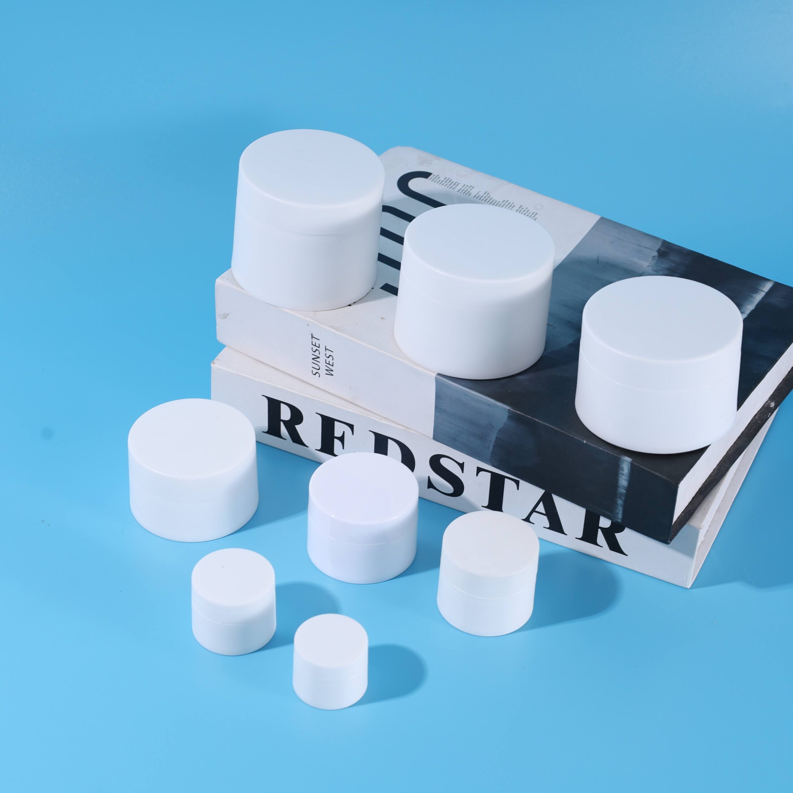 Skin Care Cream Jar 10ml 30ml 50ml 100ml 250ml 300ml Wide Mouth White Round Cosmetic Jar Screw Cap PP Inner Pan 0.35oz-10oz - J2037,J2038 - Image 3
