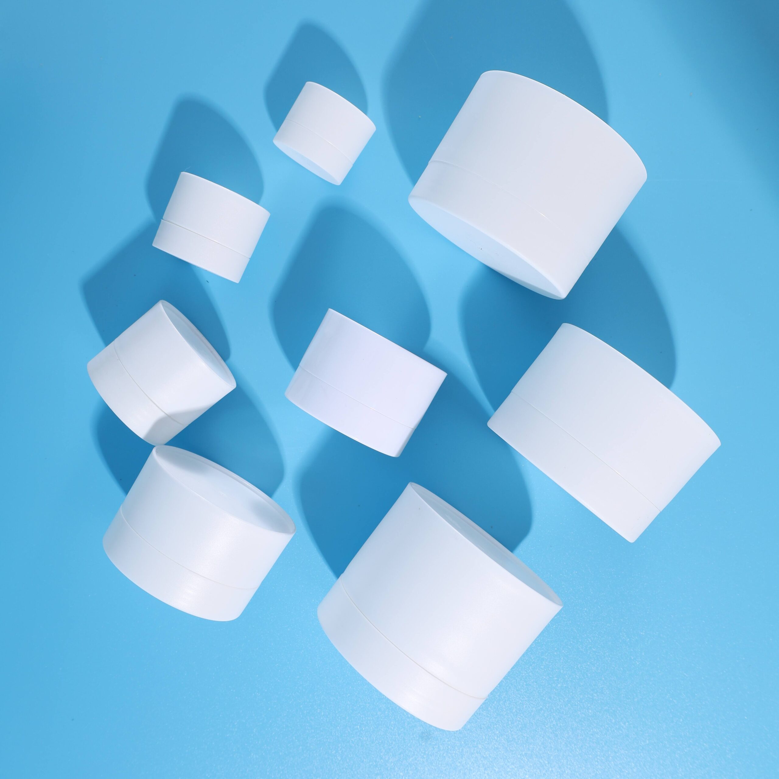 Skin Care Cream Jar 10ml 30ml 50ml 100ml 250ml 300ml Wide Mouth White Round Cosmetic Jar Screw Cap PP Inner Pan 0.35oz-10oz - J2037,J2038 - Image 2