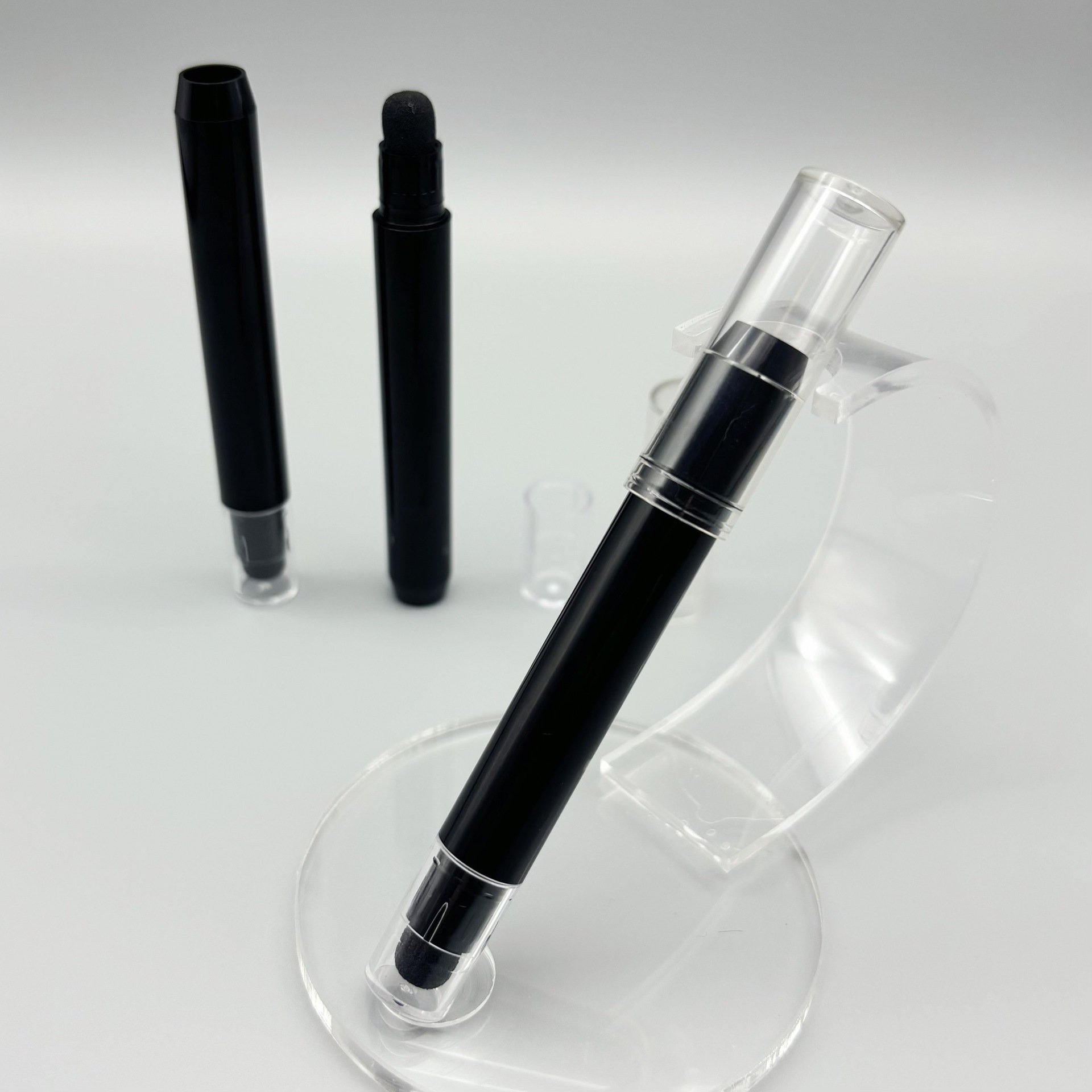 Double Head Highlighter Concealer Tube With Sponge Hairbrush Applicator Kajal Tip Eyebrow Eyeshadow Blush Stick Plastic Package - KY-815 - Image 2