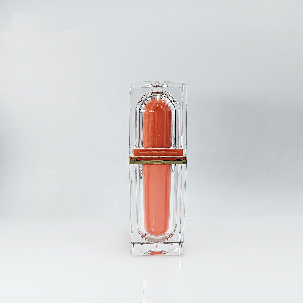 Hot Square 30ml PMMA Essence Lotion Pump Bottle Orange Acrylic Liquid Foundation Container Cream Bottling Wholesale - L1103 - Image 6