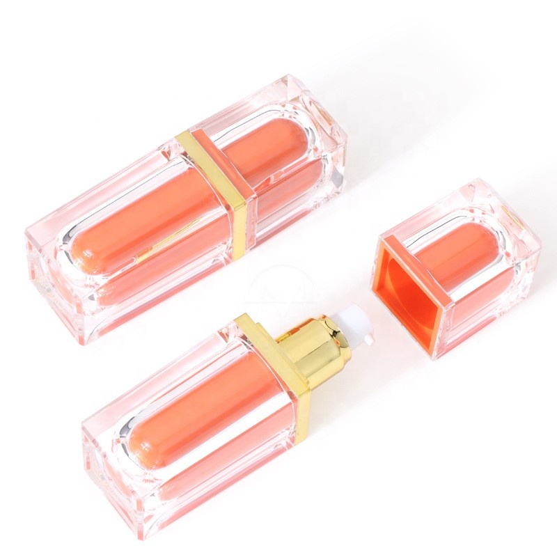 Hot Square 30ml PMMA Essence Lotion Pump Bottle Orange Acrylic Liquid Foundation Container Cream Bottling Wholesale - L1103 - Image 5