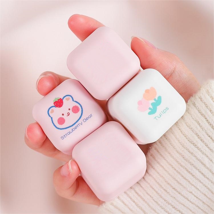 Custom Logo Square Empty Cube Lip Balm Blush Deodorant Container Packaging 8g With Mirror for Kids - LB001S - Image 4