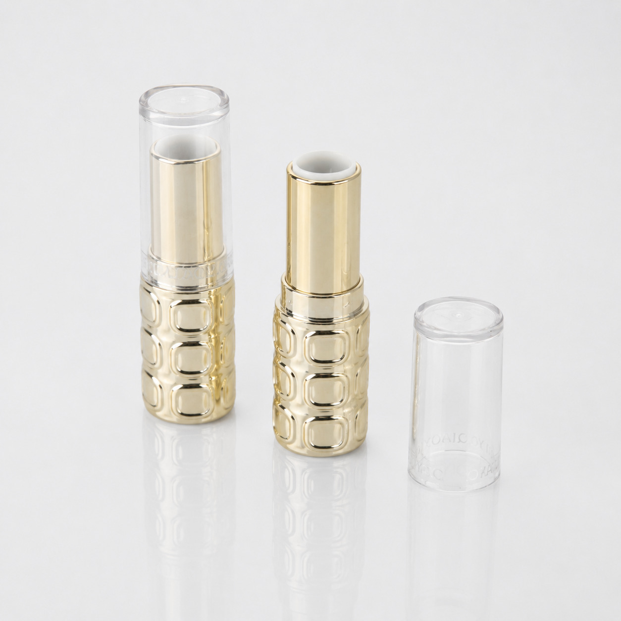 Unique Lipstick Packaging Gold Inner with Transparent Lid Empty Cylinder Gold Lipstick Lip Balm Tube Custom Own Brands Printing - LB031 - Image 4
