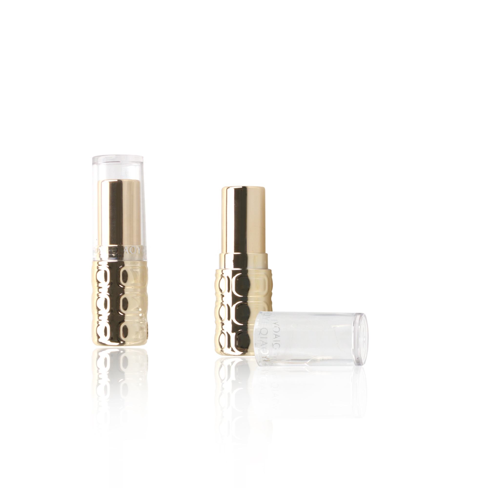 Unique Lipstick Packaging Gold Inner with Transparent Lid Empty Cylinder Gold Lipstick Lip Balm Tube Custom Own Brands Printing - LB031 - Image 2