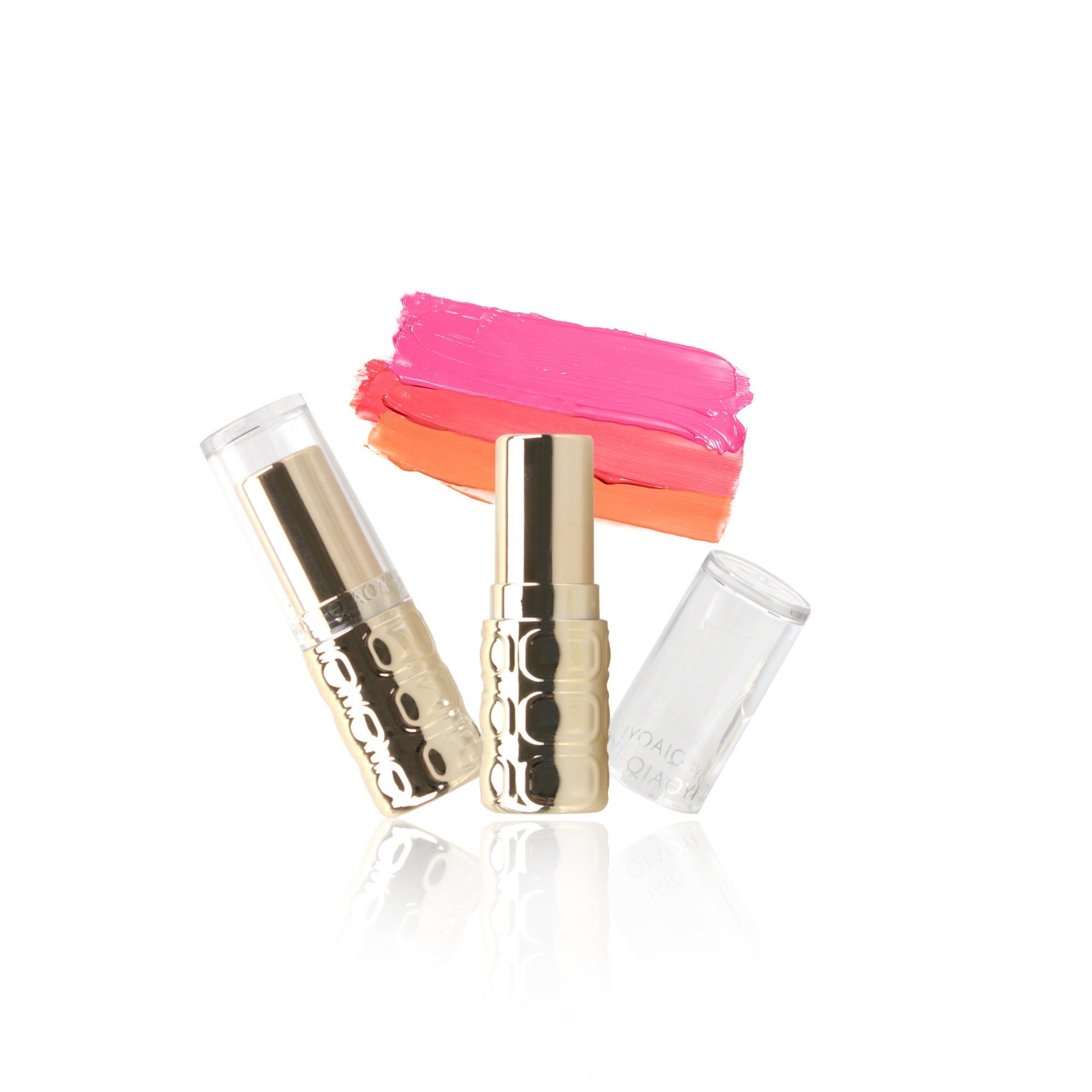 Unique Lipstick Packaging Gold Inner with Transparent Lid Empty Cylinder Gold Lipstick Lip Balm Tube Custom Own Brands Printing - LB031 - Image 3