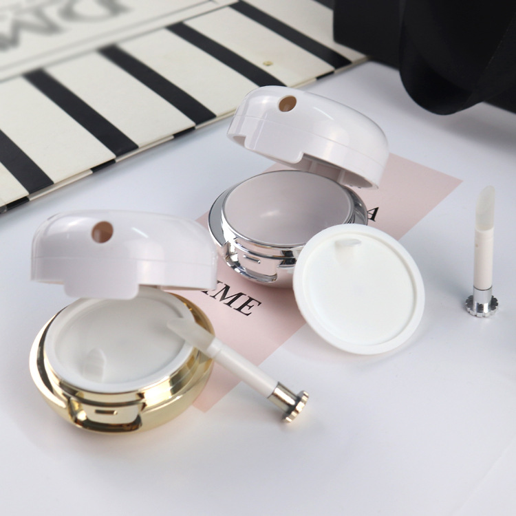 New Style 12g Lip Balm Jar Lip Mud Mask Container Silicone Brush Applicator Blusher Box With Mirror Lipstick Freeze Empty Bottle - LB1233