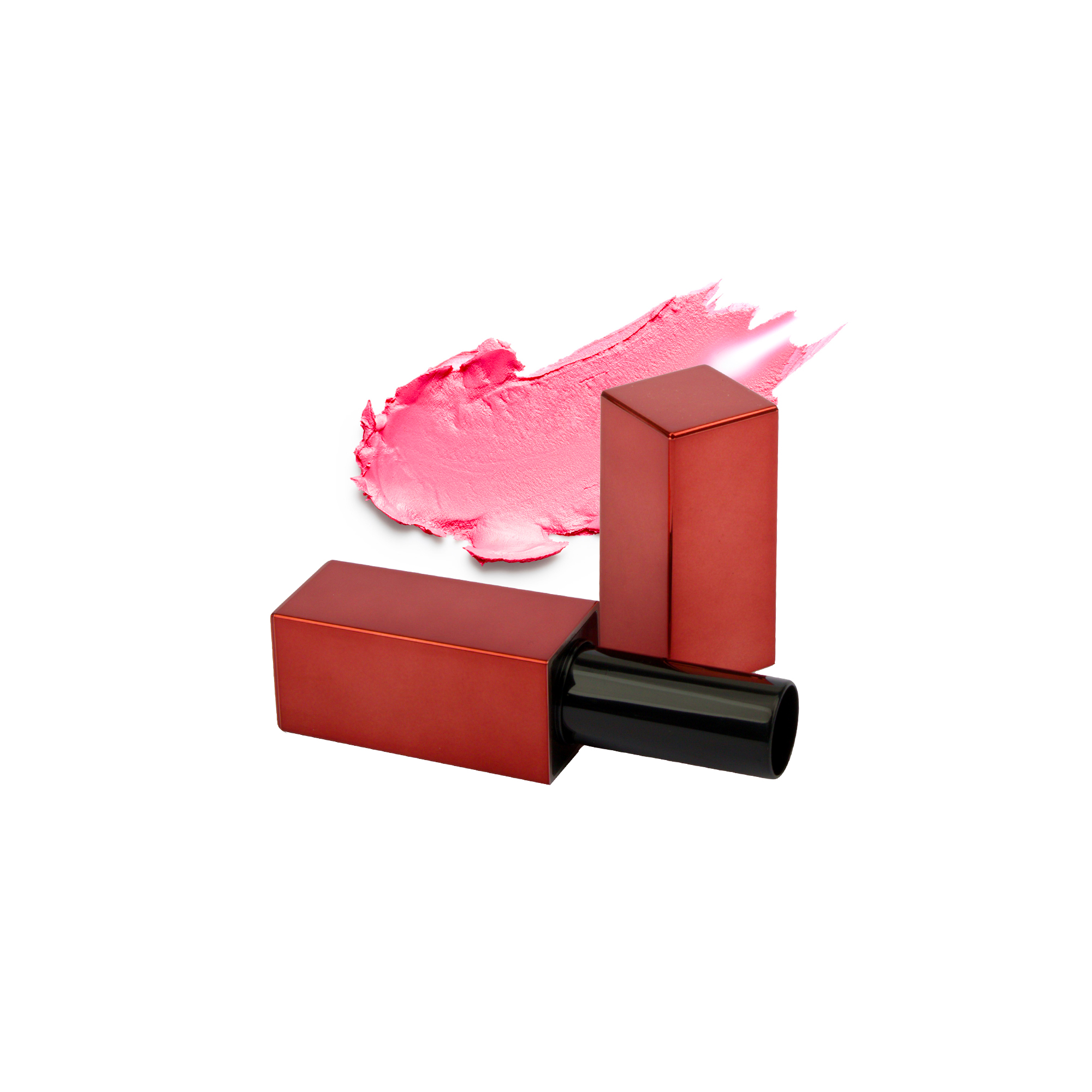 Square Magnetic Lipstick Tube 3g Lip Balm Container Mold Filling Custom Color Metallic Red Black Lipstick Case Gold Stamping - LB1495A/B - Image 4